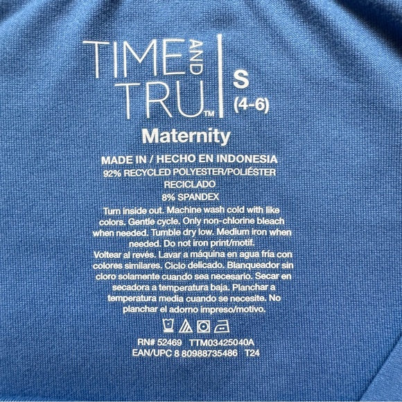 ✨ Time & Tru Blue Oh Baby 70s Floral Soft Maternity Shirt - Picture 5 of 7